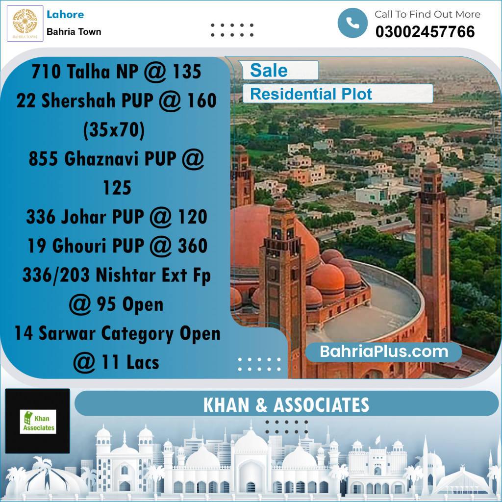 Residential Plot for Sale in Bahria Town, Lahore - (BP-266815)