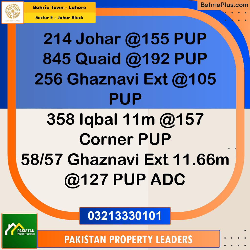 10 Marla Residential Plot for Sale in Sector E - Johar Block -  Bahria Town, Lahore - (BP-266817)