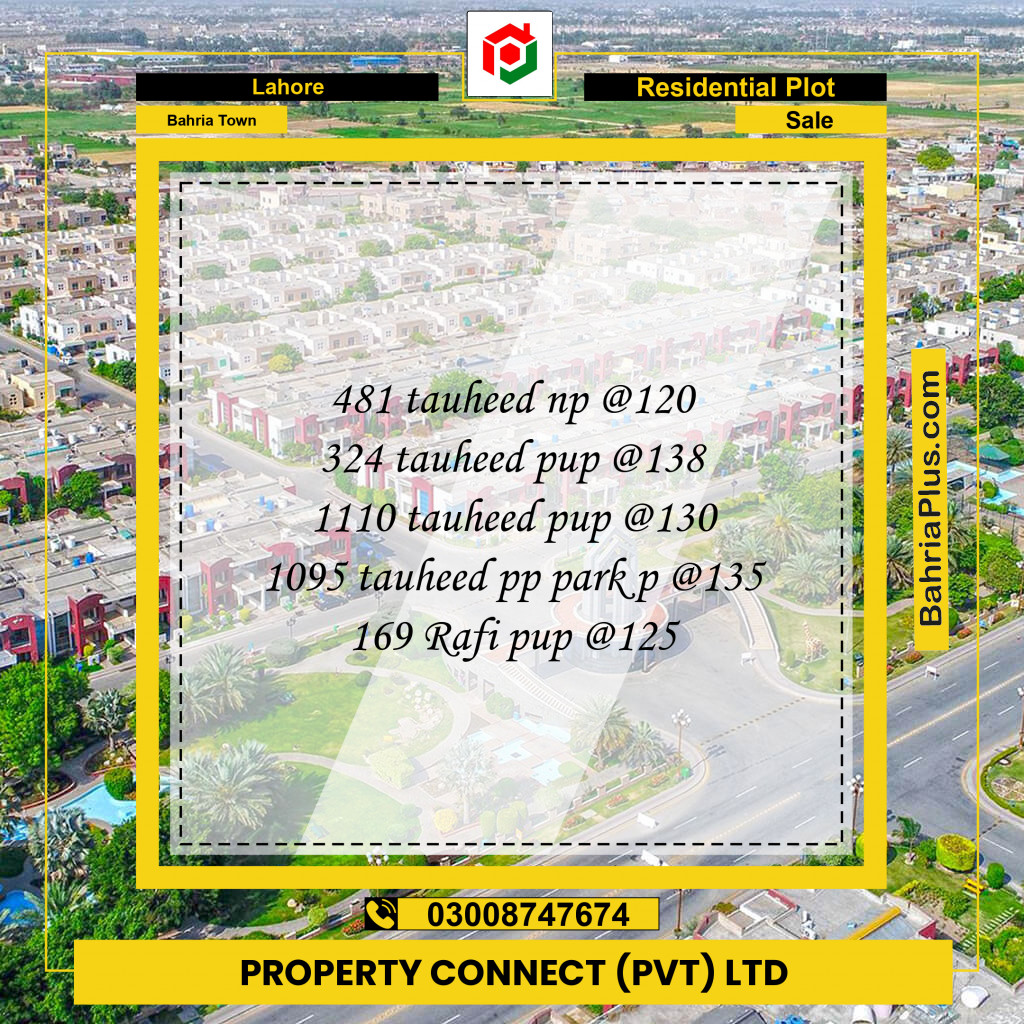 Residential Plot for Sale in Bahria Town, Lahore - (BP-266821)