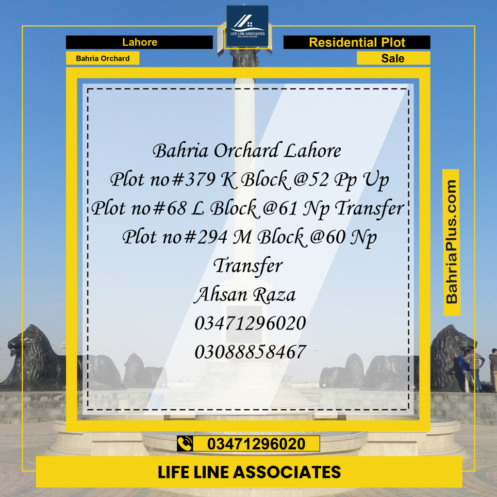 5 Marla Residential Plot for Sale in Bahria Orchard, Lahore - (BP-266922)