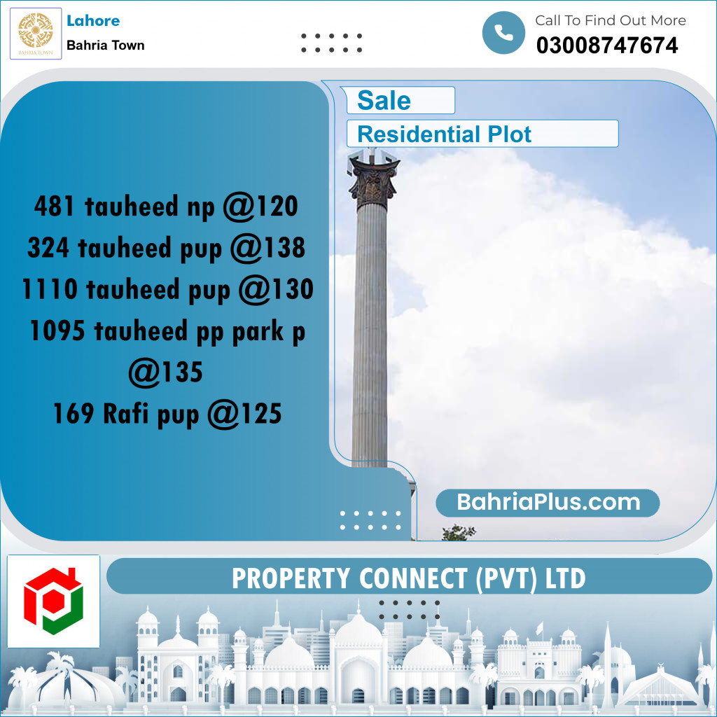 Residential Plot for Sale in Bahria Town, Lahore - (BP-266927)