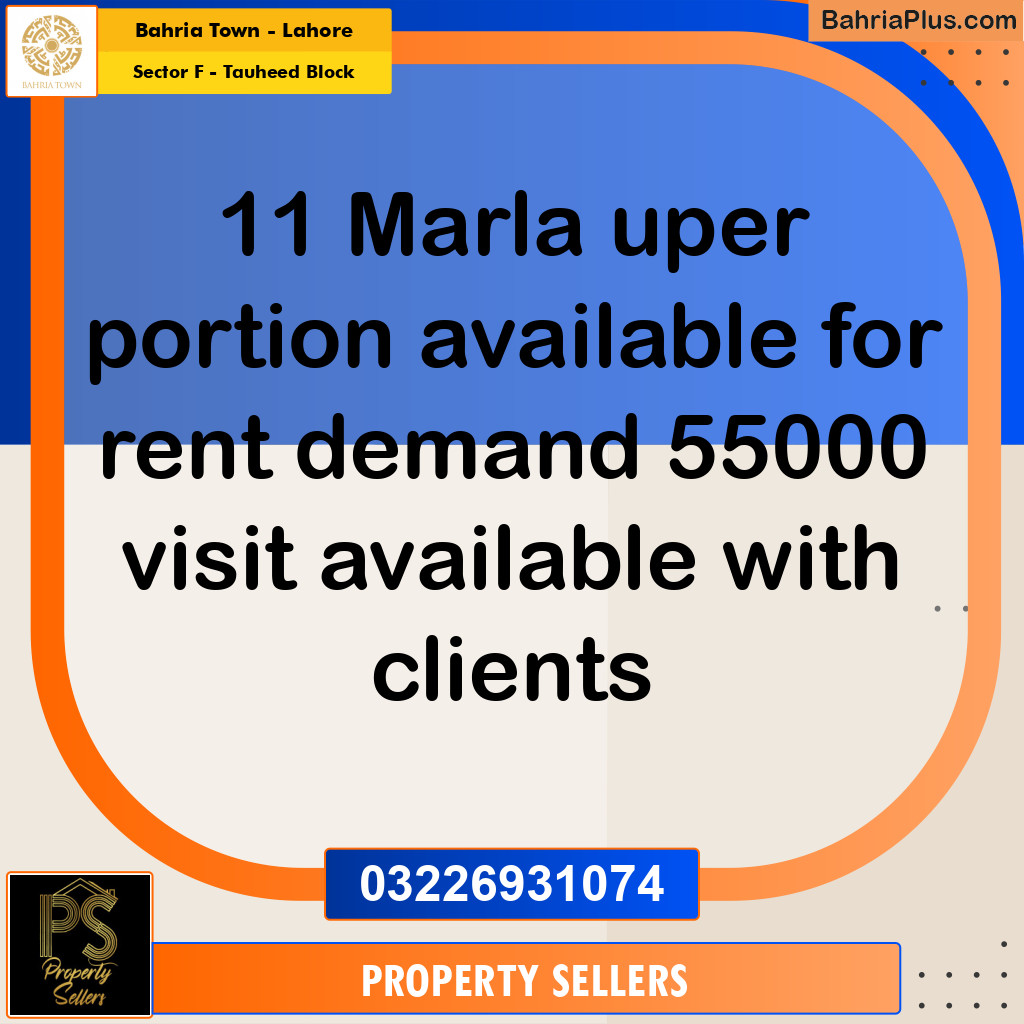 10 Marla Residential House for Rent in Sector F - Tauheed Block -  Bahria Town, Lahore - (BP-266958)