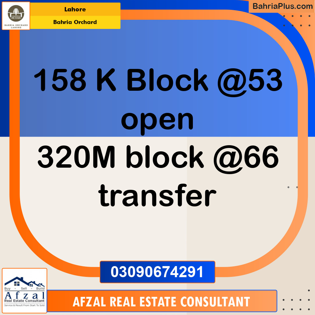 Residential Plot for Sale in Bahria Orchard, Lahore - (BP-266997)