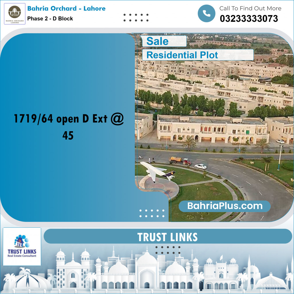 5 Marla Residential Plot for Sale in Phase 2 - D Block -  Bahria Orchard, Lahore - (BP-267000)