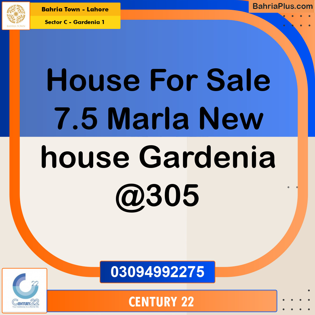 7 Marla Residential House for Sale in Sector C - Gardenia 1 -  Bahria Town, Lahore - (BP-267009)