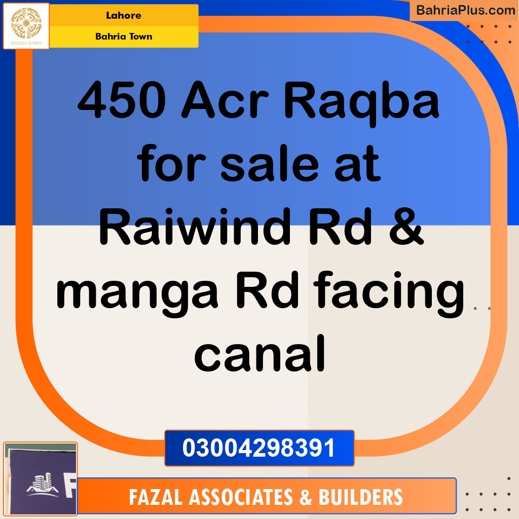 450 Acre Residential Plot for Sale in Bahria Town, Lahore - (BP-267084)