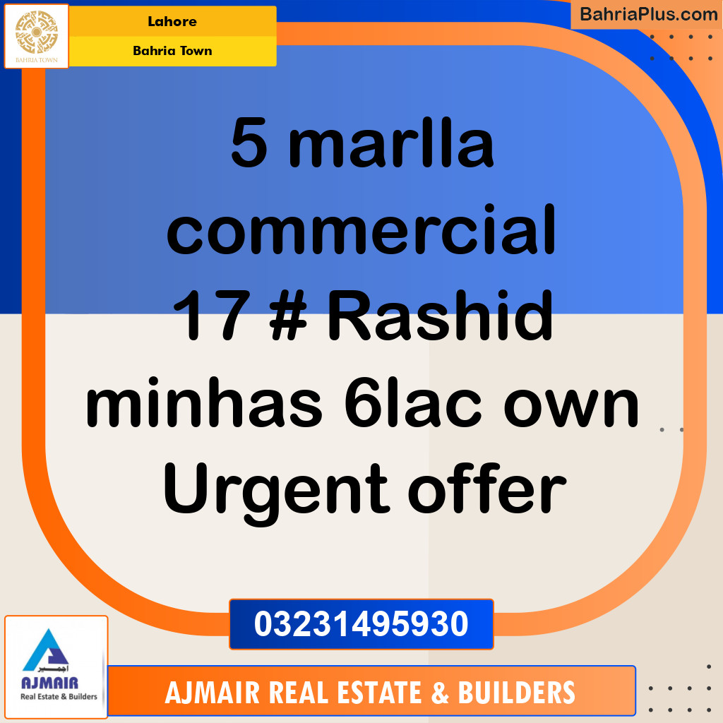 Commercial Plot for Sale in Bahria Town, Lahore - (BP-267098)