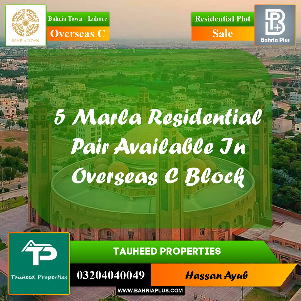 5 Marla Residential Plot for Sale in Overseas C -  Bahria Town, Lahore - (BP-267131)