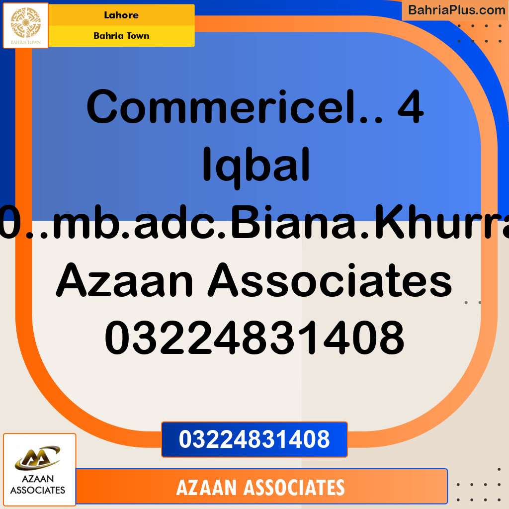 Commercial Plot for Sale in Bahria Town, Lahore - (BP-267146)