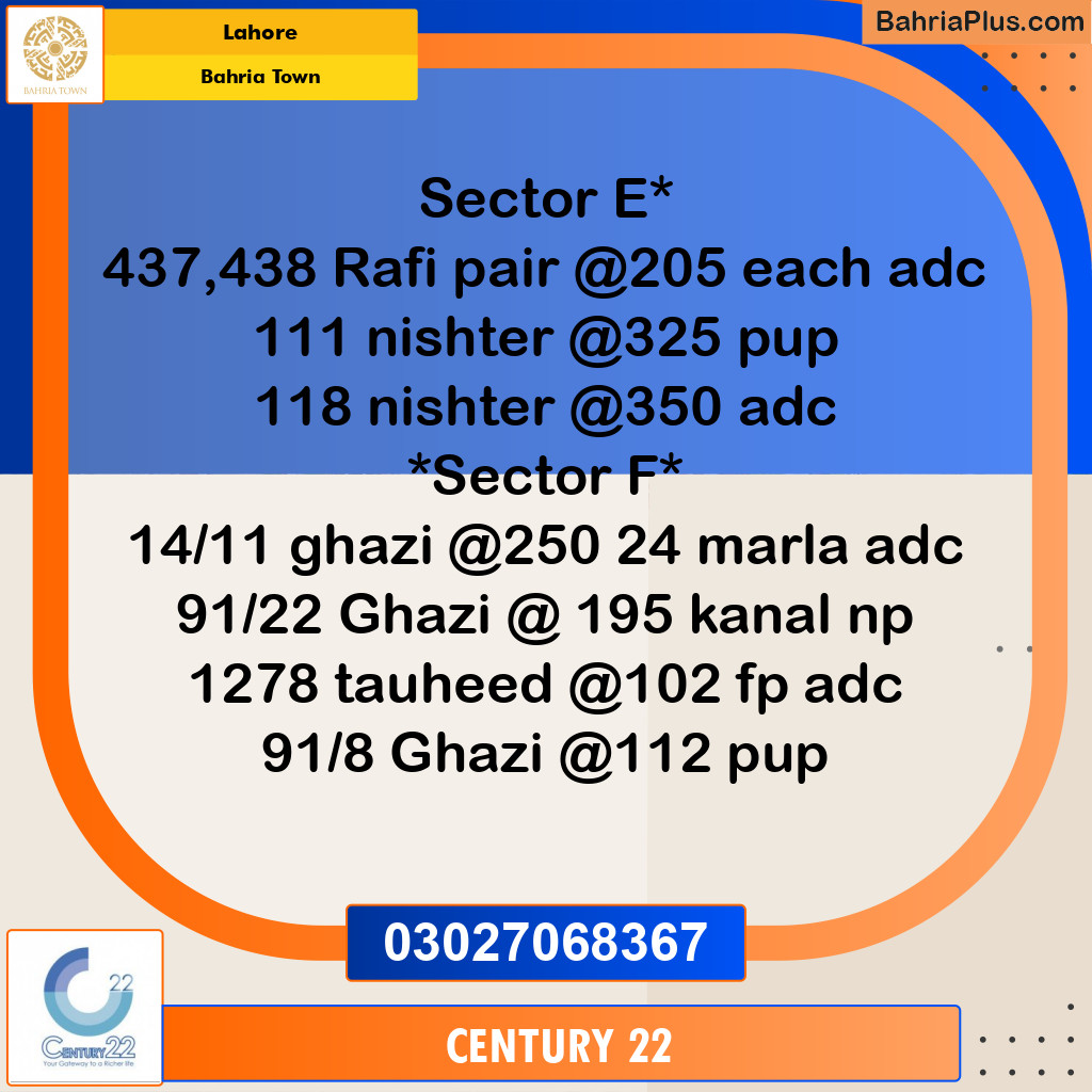 Residential Plot for Sale in Bahria Town, Lahore - (BP-267168)