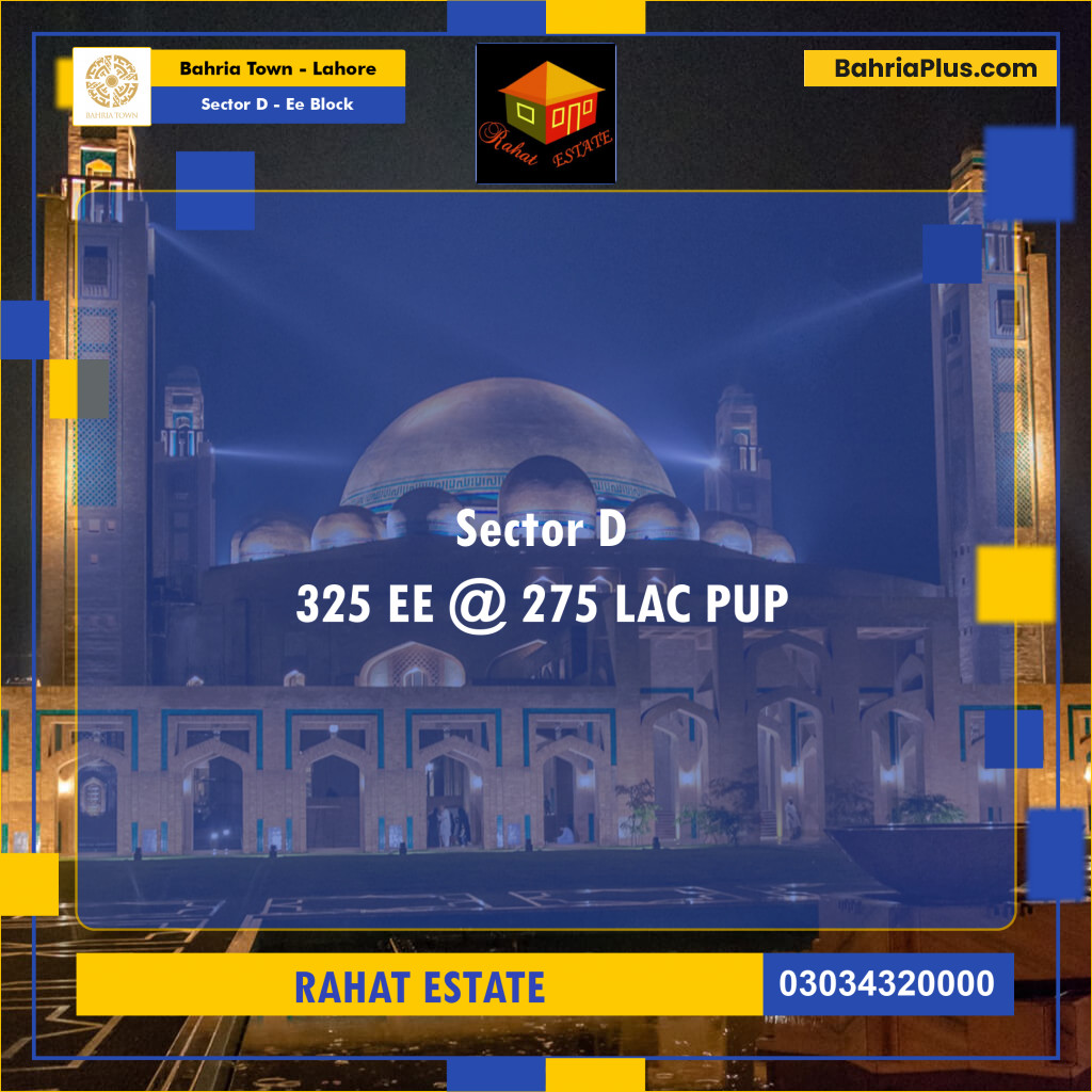 1 Kanal Residential Plot for Sale in Sector D - EE Block -  Bahria Town, Lahore - (BP-267178)