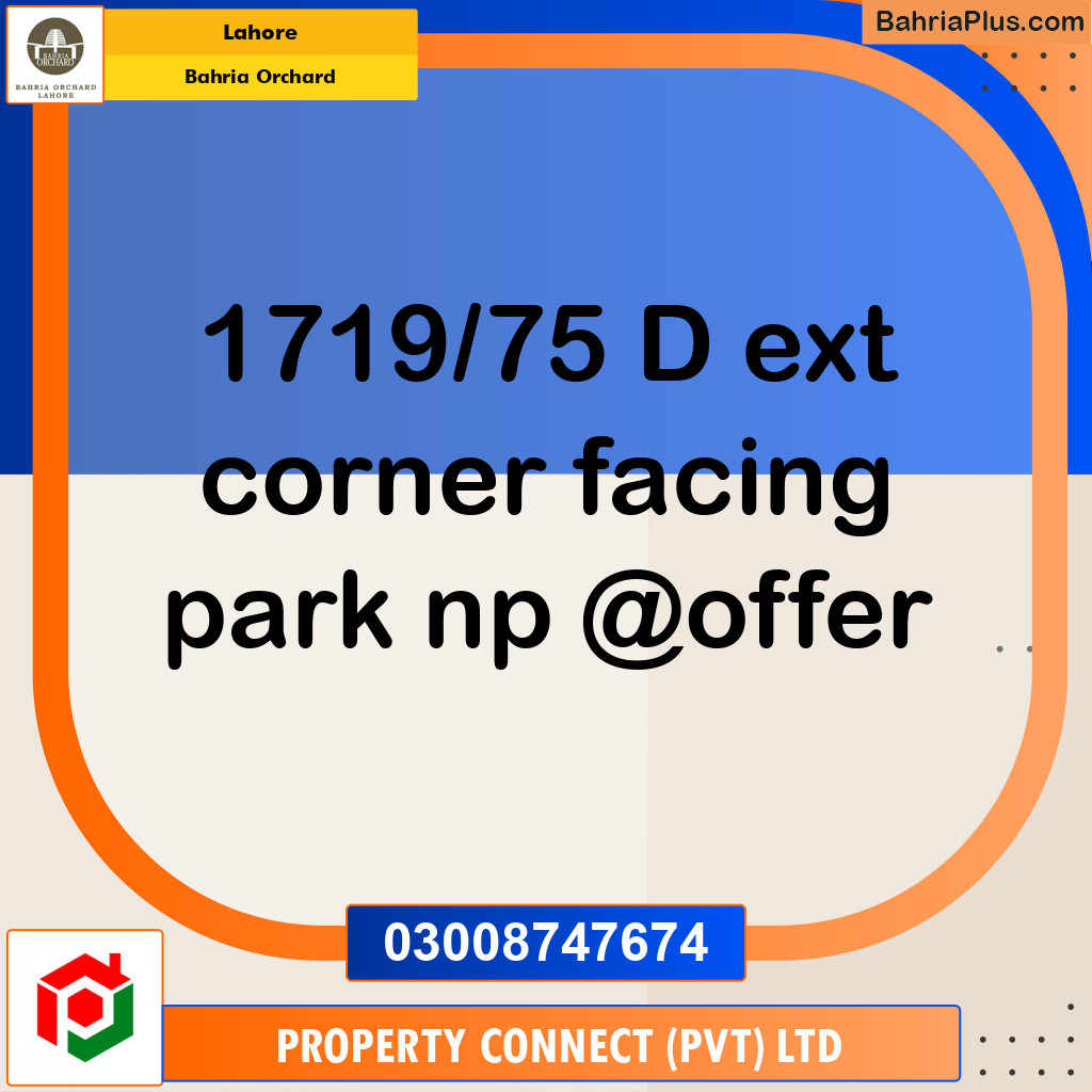 Residential Plot for Sale in Bahria Orchard, Lahore - (BP-267222)