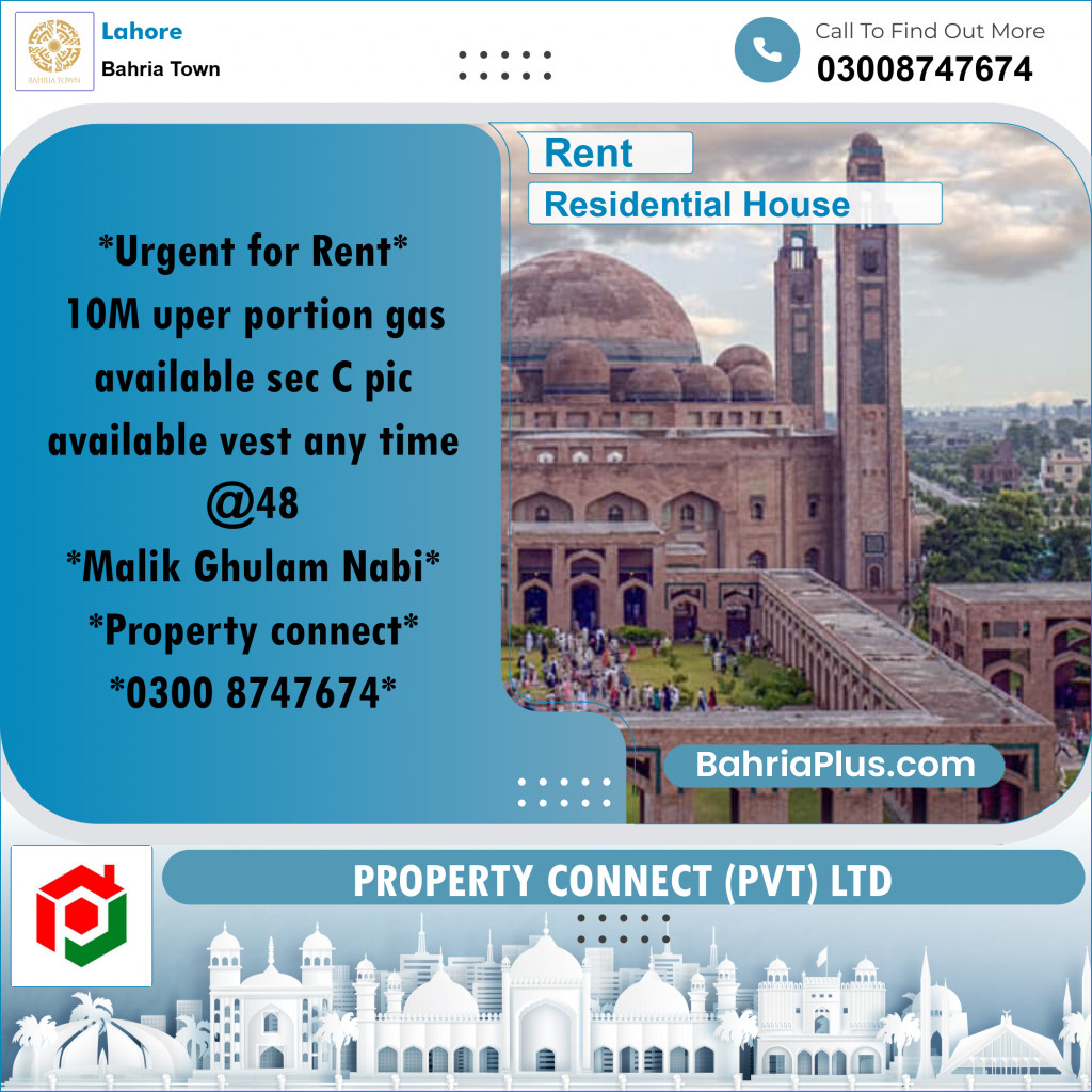 Residential House for Rent in Bahria Town, Lahore - (BP-267224)