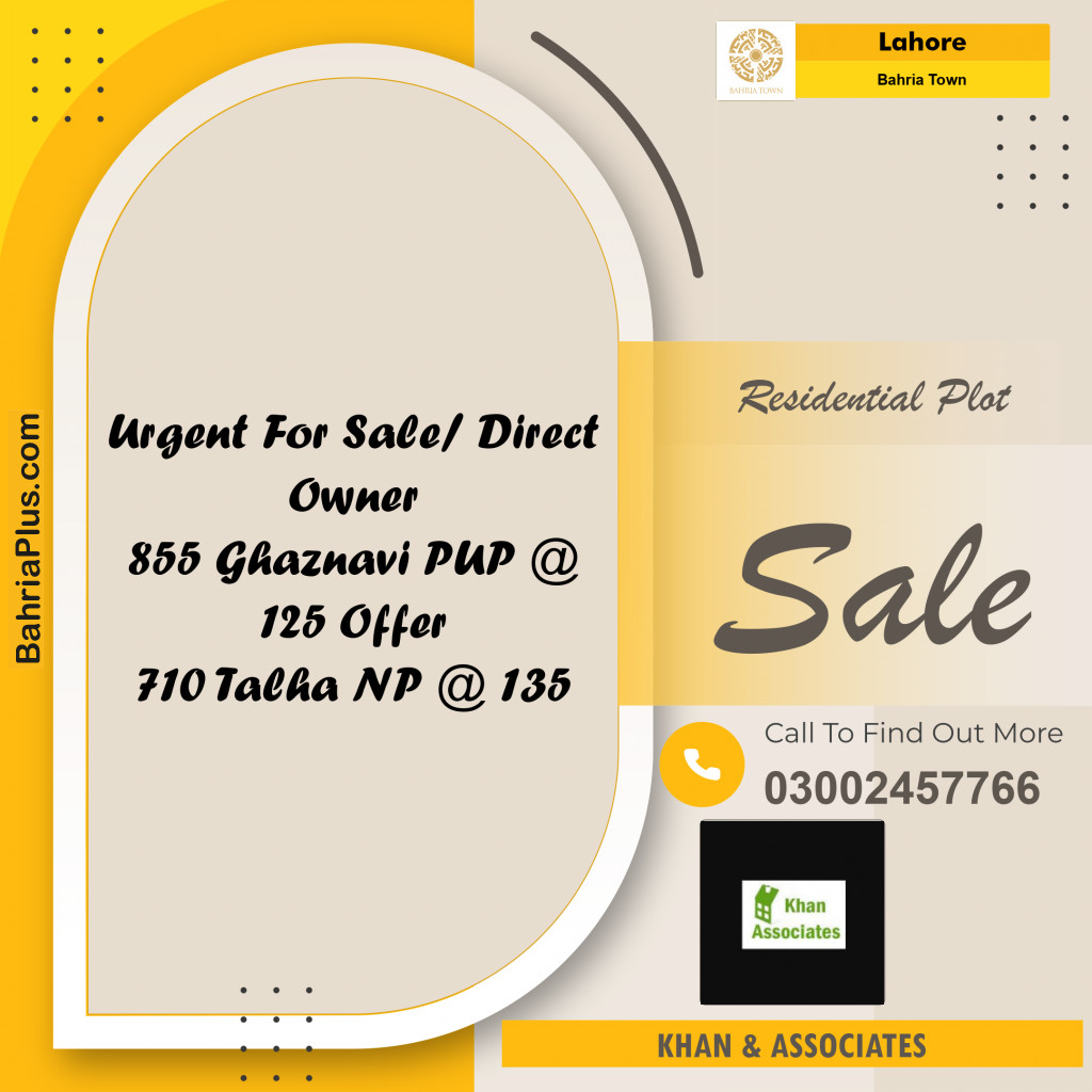 Residential Plot for Sale in Bahria Town, Lahore - (BP-267258)