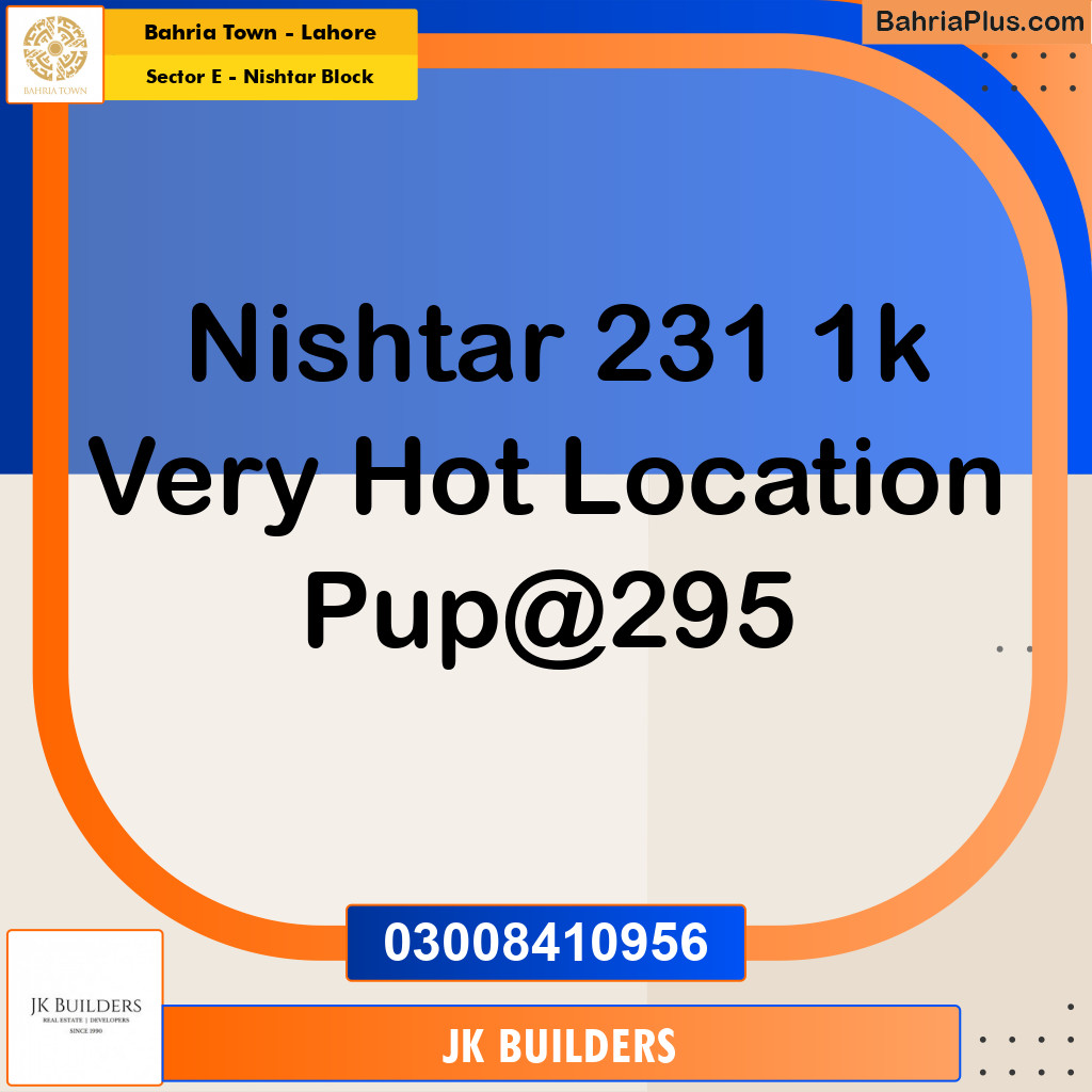 1 Kanal Residential Plot for Sale in Sector E - Nishtar Block -  Bahria Town, Lahore - (BP-267278)