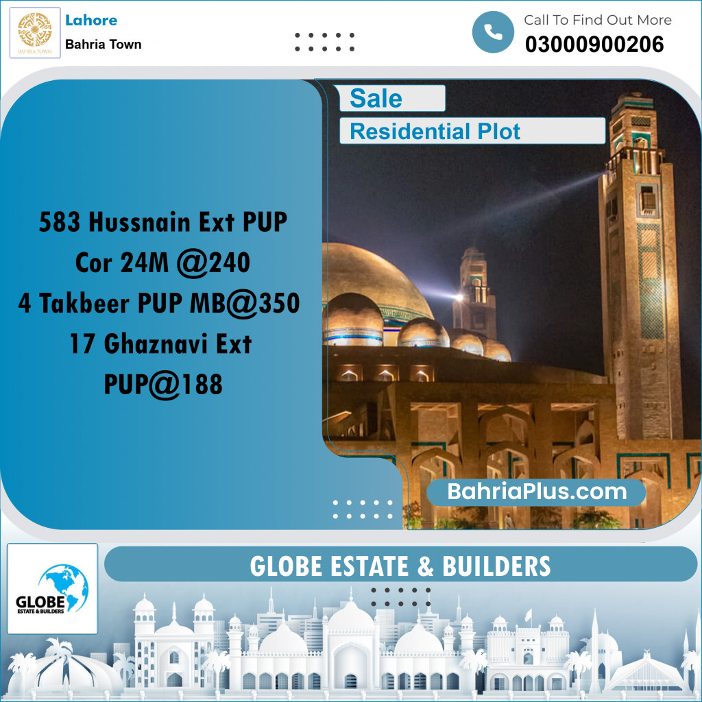 1 Kanal Residential Plot for Sale in Bahria Town, Lahore - (BP-267329)