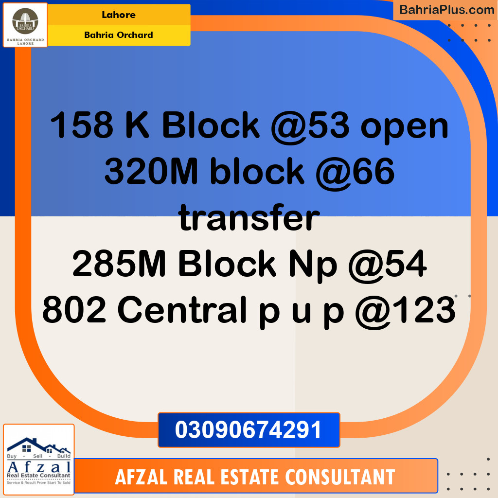 Residential Plot for Sale in Bahria Orchard, Lahore - (BP-267332)