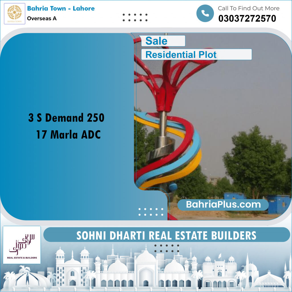 Residential Plot for Sale in Overseas A -  Bahria Town, Lahore - (BP-267356)