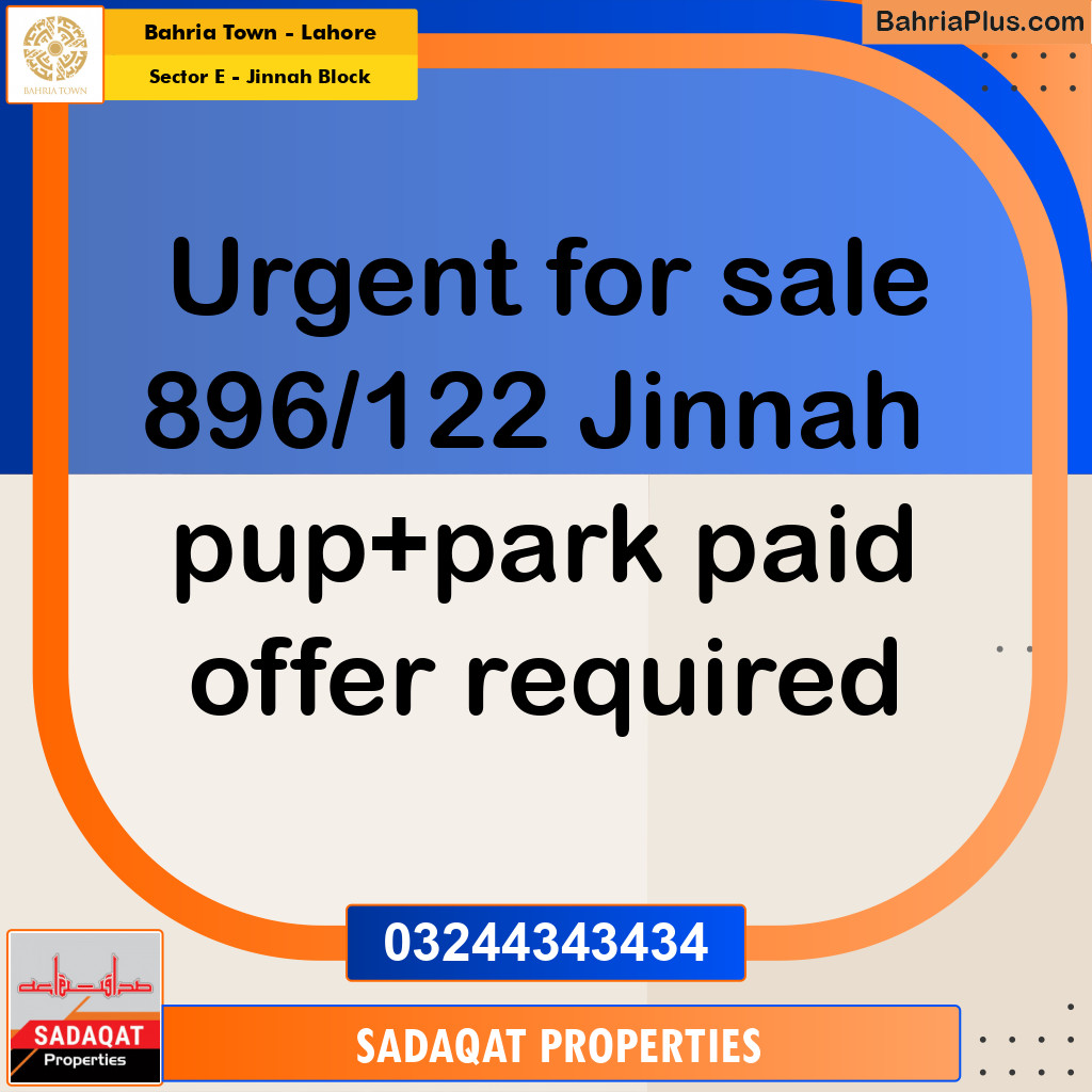 5 Marla Residential Plot for Sale in Sector E - Jinnah Block -  Bahria Town, Lahore - (BP-267377)