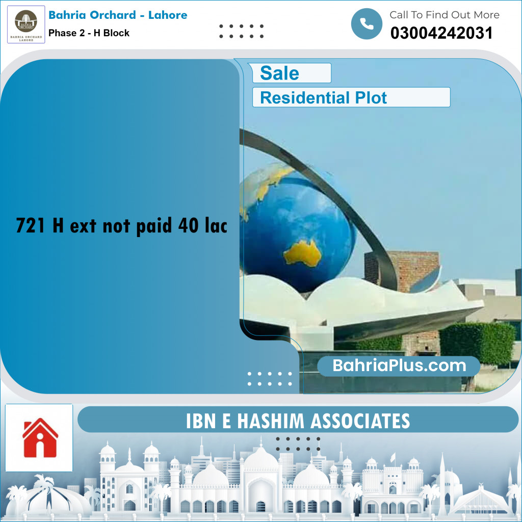5 Marla Residential Plot for Sale in Phase 2 - H Block -  Bahria Orchard, Lahore - (BP-267379)