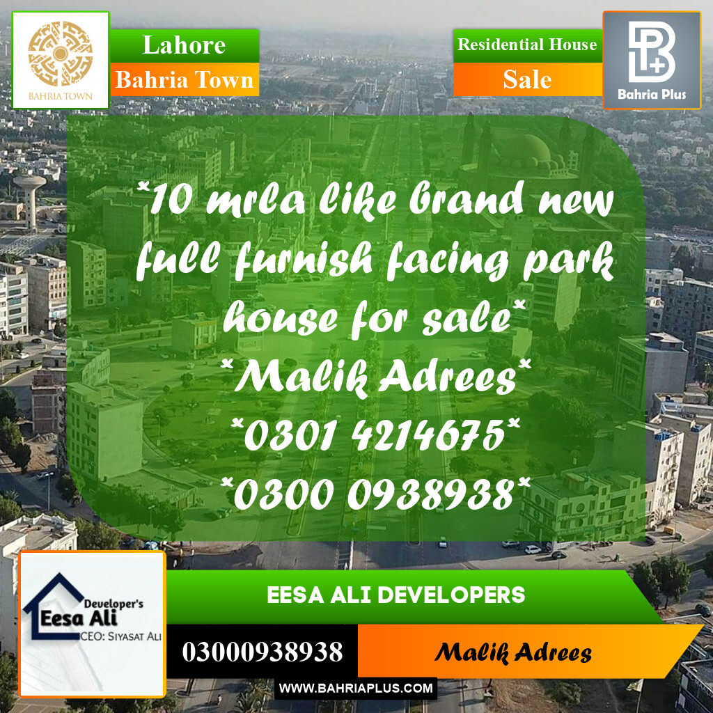 Residential House for Sale in Bahria Town, Lahore - (BP-267380)