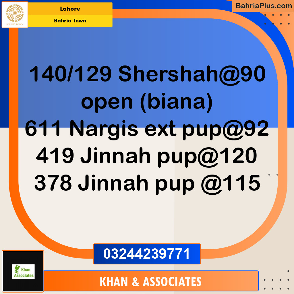 Residential Plot for Sale in Bahria Town, Lahore - (BP-267384)