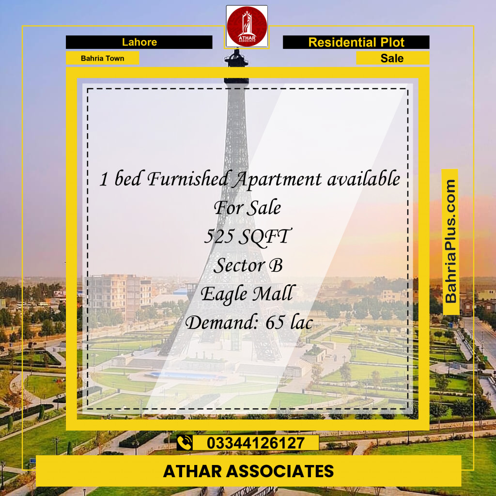 525 Sq. Ft. Residential Plot for Sale in Bahria Town, Lahore - (BP-267404)