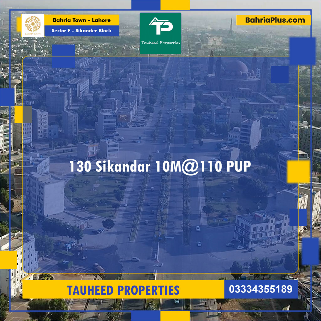 10 Marla Residential Plot for Sale in Sector F - Sikander Block -  Bahria Town, Lahore - (BP-267437)