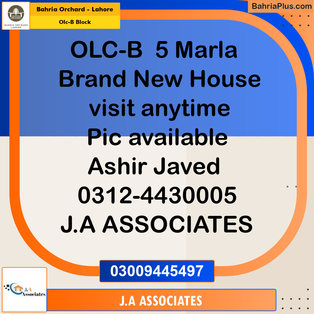 5 Marla Residential House for Sale in OLC-B Block -  Bahria Orchard, Lahore - (BP-267443)