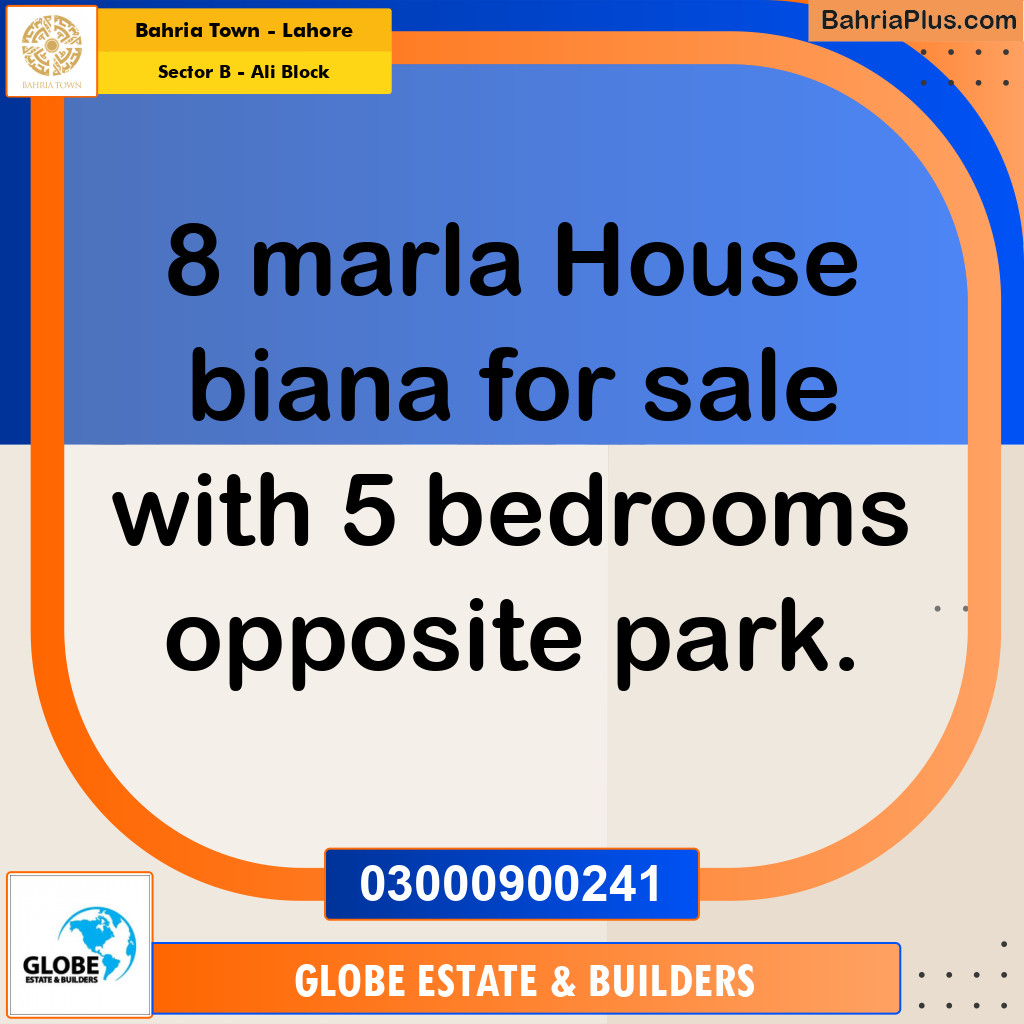8 Marla Residential House for Sale in Sector B - Ali Block -  Bahria Town, Lahore - (BP-267485)