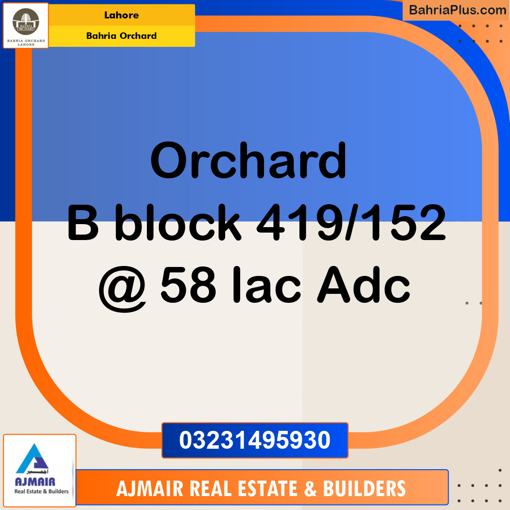 Residential Plot for Sale in Bahria Orchard, Lahore - (BP-267507)