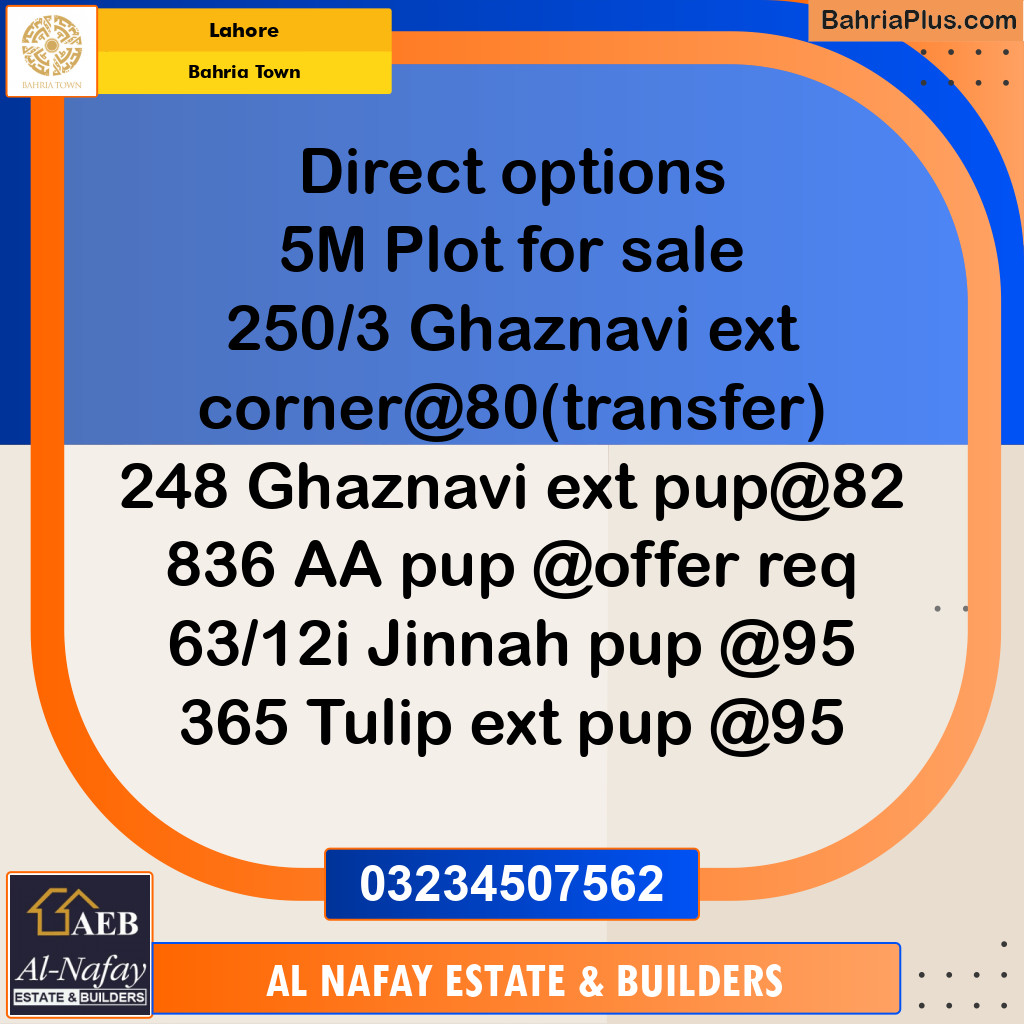 Residential Plot for Sale in Bahria Town, Lahore - (BP-267508)