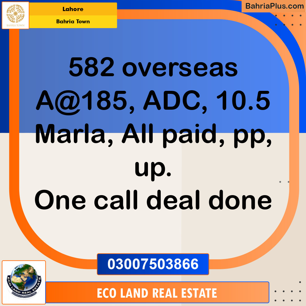 Residential Plot for Sale in Bahria Town, Lahore - (BP-267521)