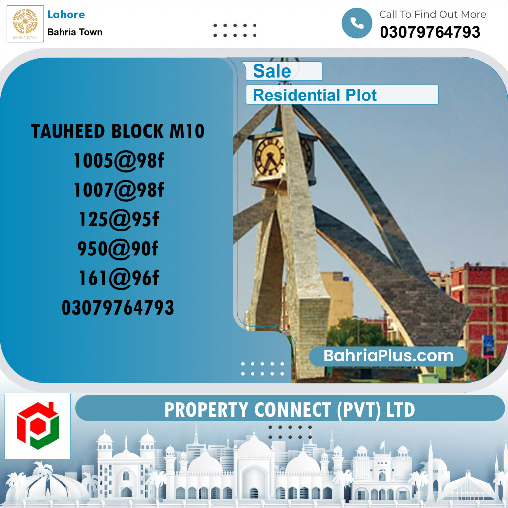 Residential Plot for Sale in Bahria Town, Lahore - (BP-267545)