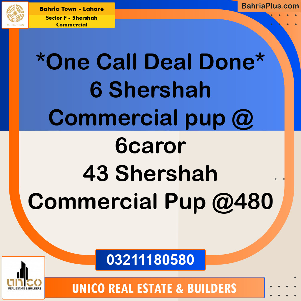 5 Marla Commercial Plot for Sale in Sector F - Shershah Commercial -  Bahria Town, Lahore - (BP-267556)