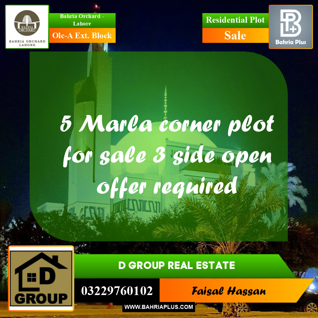 5 Marla Residential Plot for Sale in OLC-A Ext. Block -  Bahria Orchard, Lahore - (BP-267562)