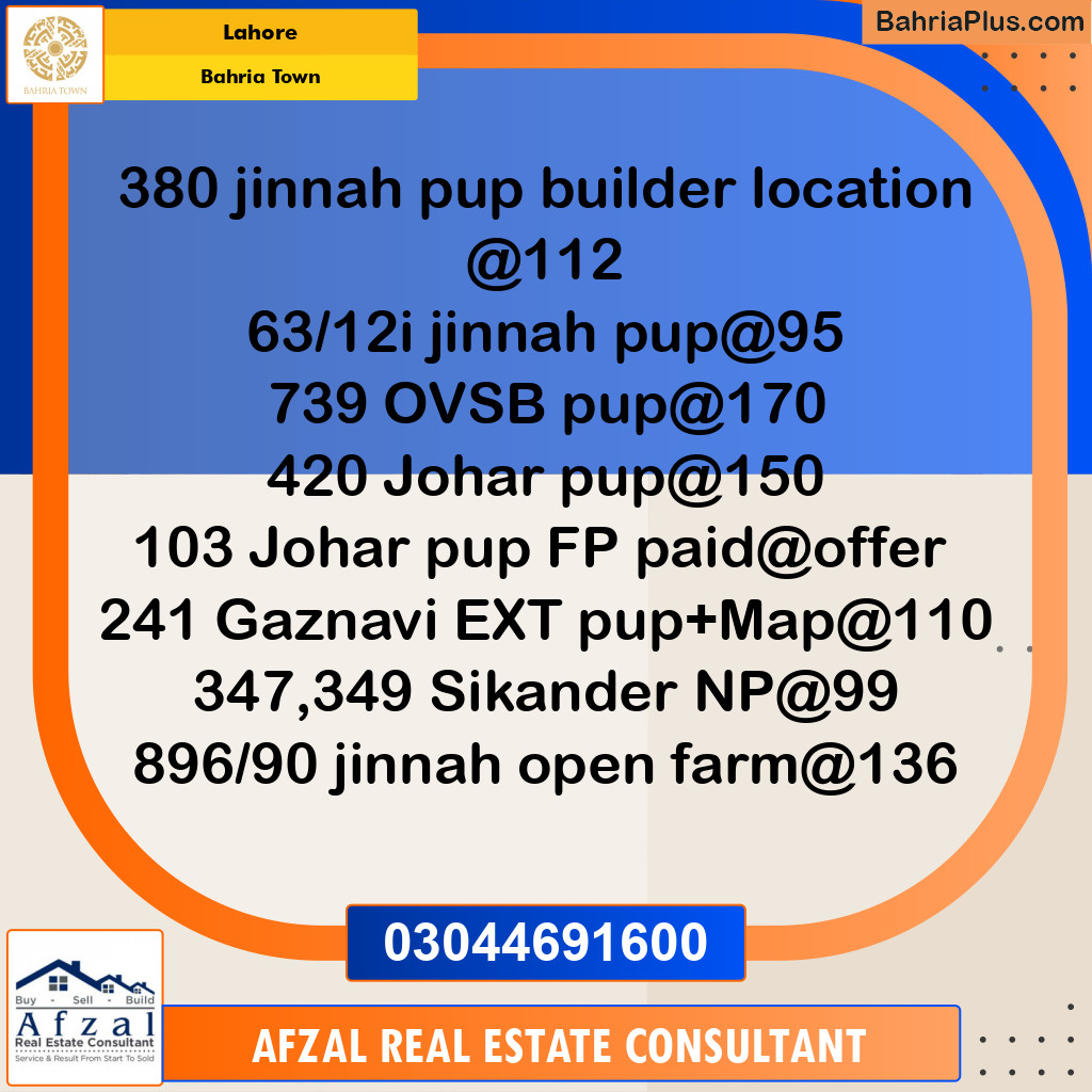 Residential Plot for Sale in Bahria Town, Lahore - (BP-267564)