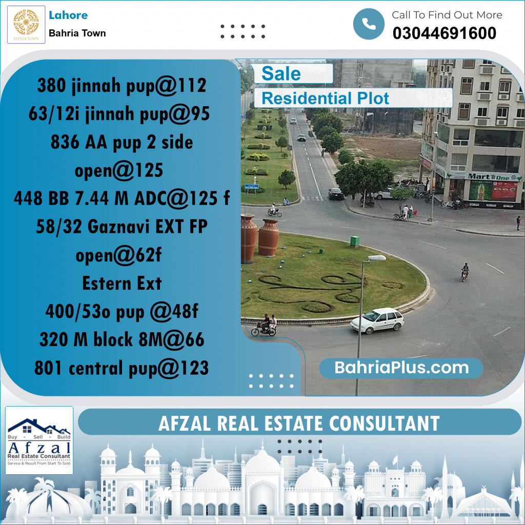 Residential Plot for Sale in Bahria Town, Lahore - (BP-267570)
