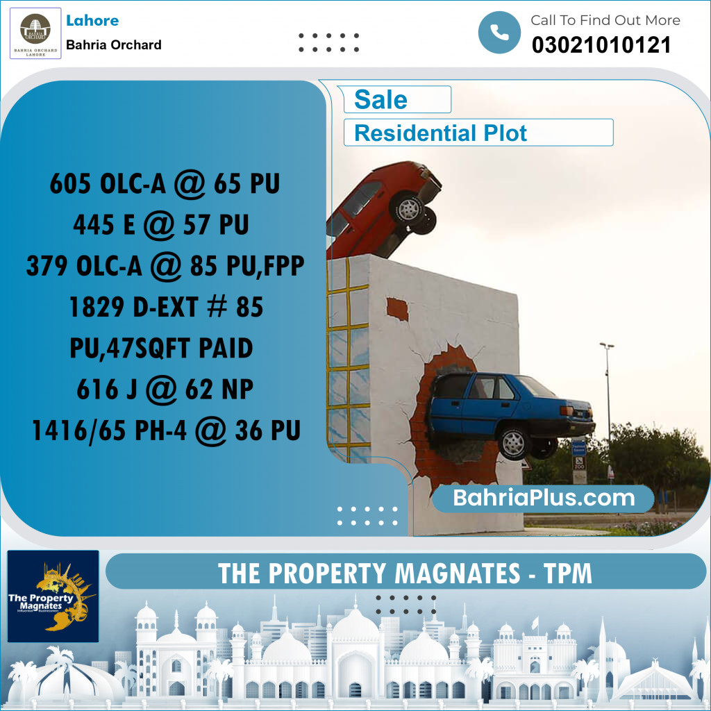 Residential Plot for Sale in Bahria Orchard, Lahore - (BP-267684)