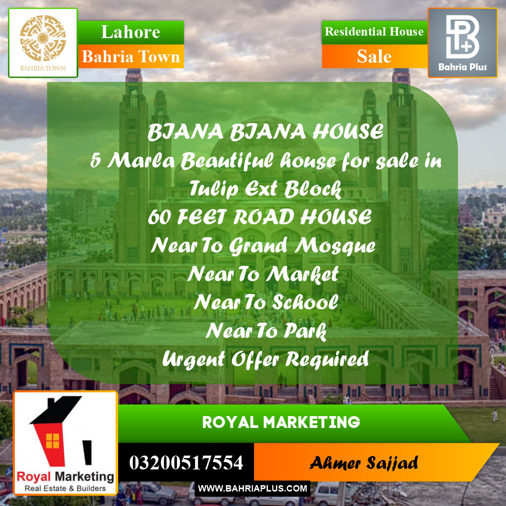 Residential House for Sale in Bahria Town, Lahore - (BP-267746)