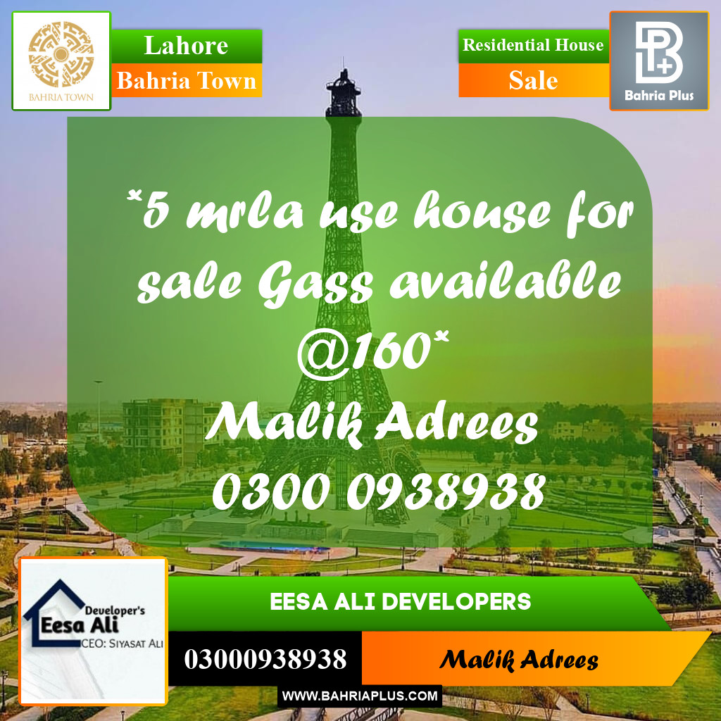 Residential House for Sale in Bahria Town, Lahore - (BP-267749)