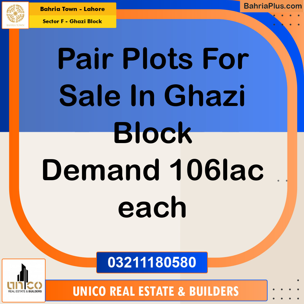 10 Marla Residential Plot for Sale in Sector F - Ghazi Block -  Bahria Town, Lahore - (BP-267810)
