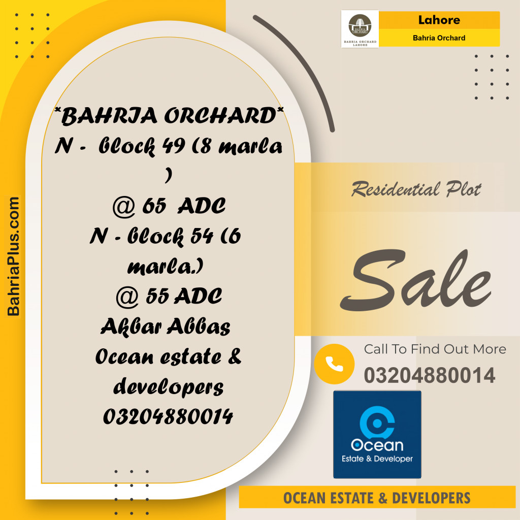 Residential Plot for Sale in Bahria Orchard, Lahore - (BP-267853)