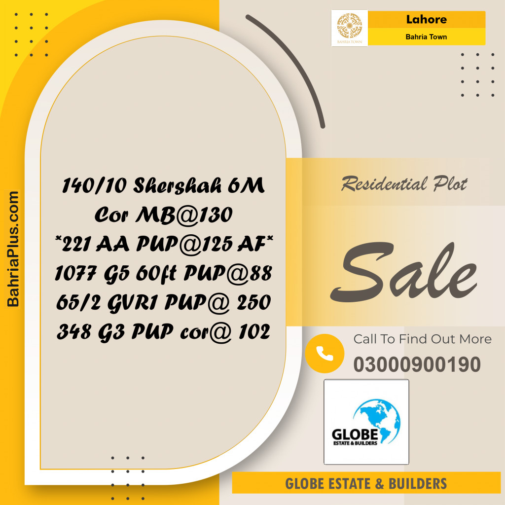 Residential Plot for Sale in Bahria Town, Lahore - (BP-267902)