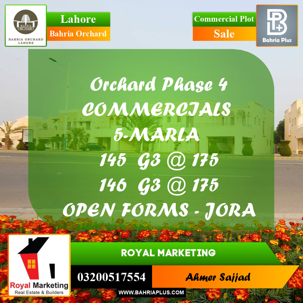 Commercial Plot for Sale in Bahria Orchard, Lahore - (BP-267935)