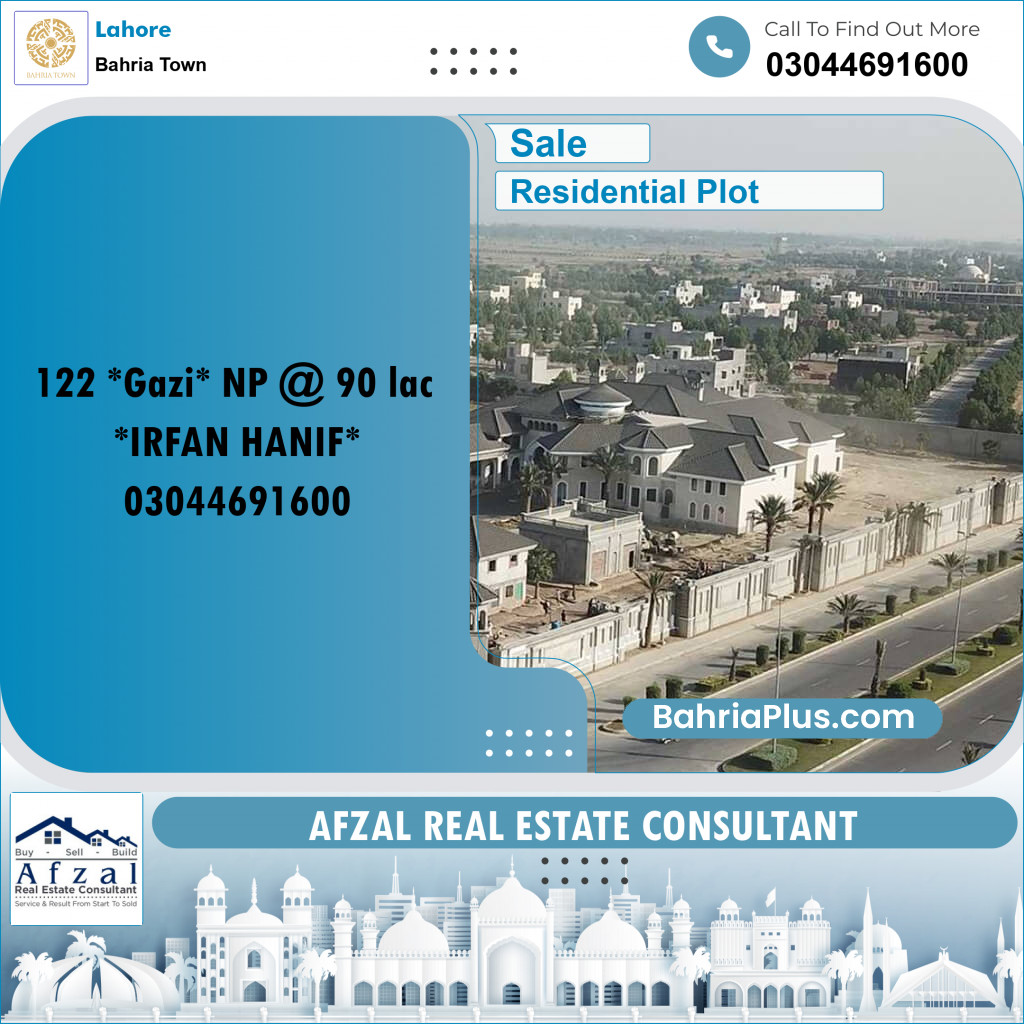Residential Plot for Sale in Bahria Town, Lahore - (BP-268076)