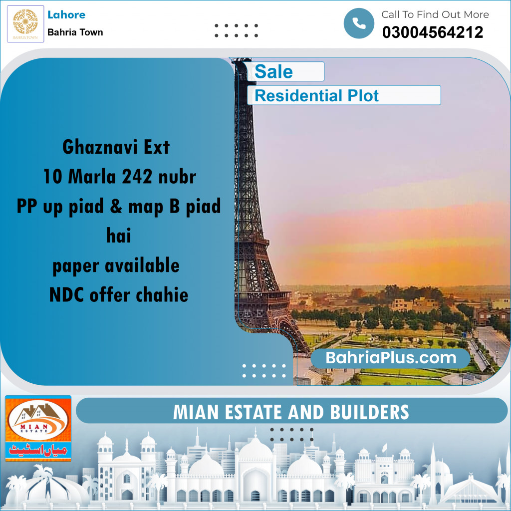 Residential Plot for Sale in Bahria Town, Lahore - (BP-268082)