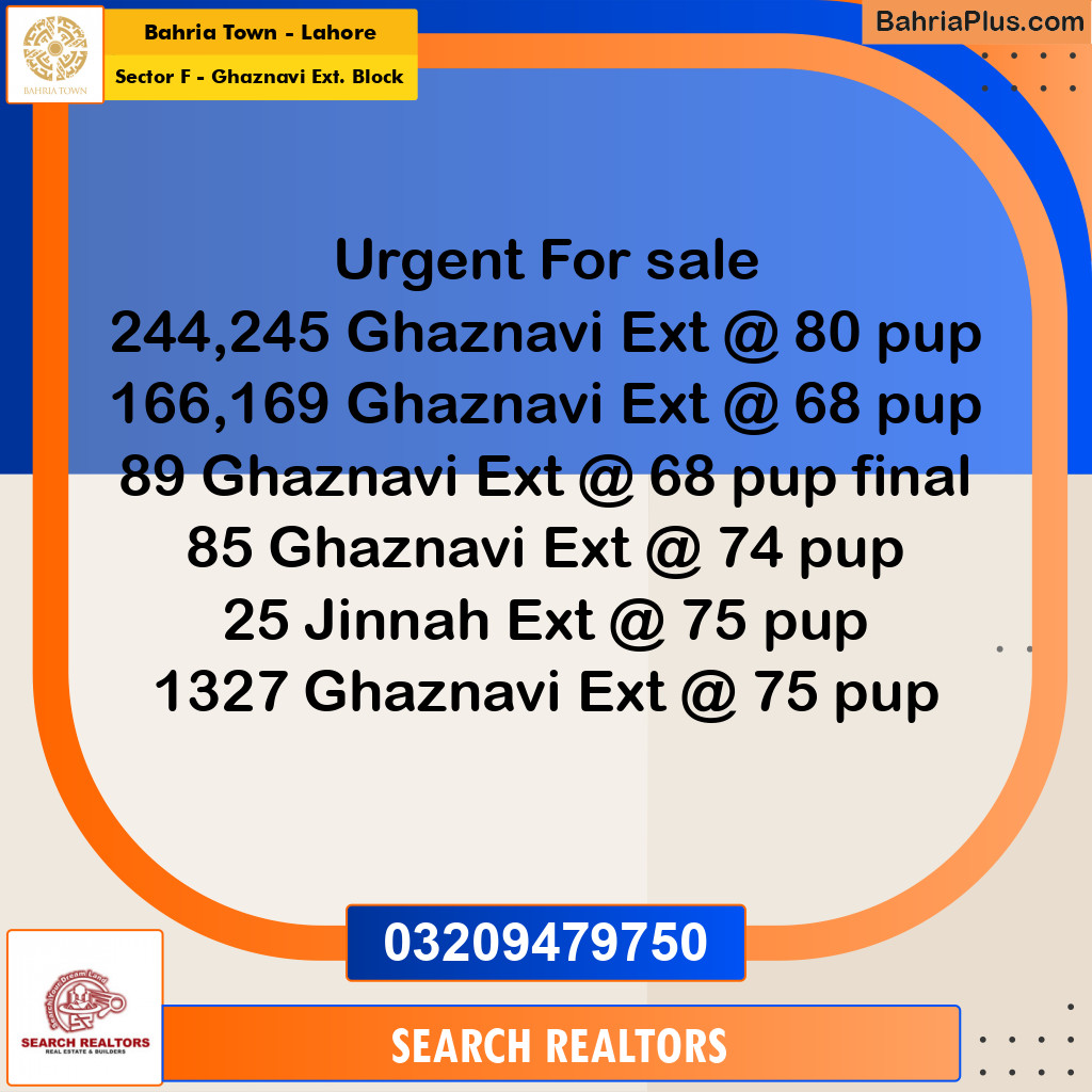 5 Marla Residential Plot for Sale in Sector F - Ghaznavi Ext. Block -  Bahria Town, Lahore - (BP-268104)