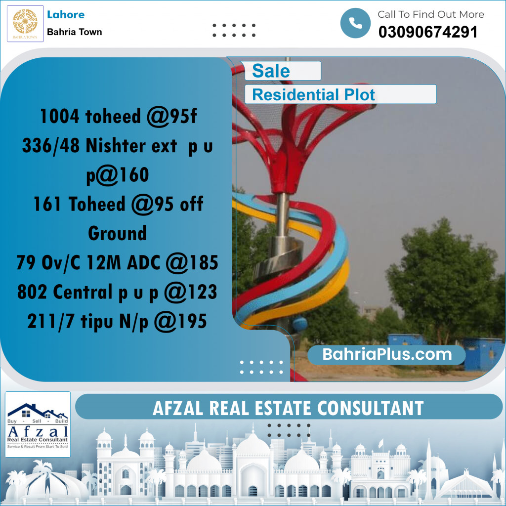 Residential Plot for Sale in Bahria Town, Lahore - (BP-268216)