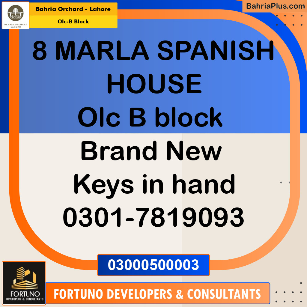 8 Marla Residential House for Sale in OLC-B Block -  Bahria Orchard, Lahore - (BP-268286)